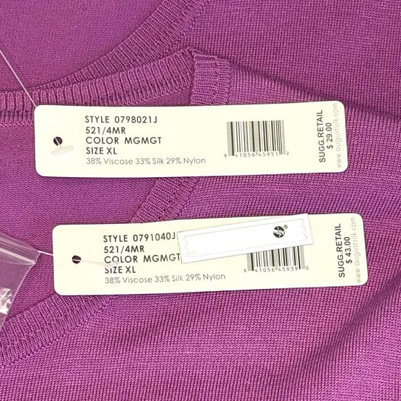 August Silk Purple Knit Twin Set XL NWT - Picture 9 of 13